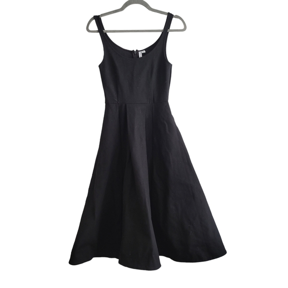 & Other Stories Dresses & Skirts - & Other Stories US 4 Black Fit & Flare Thick Stretch Midi Pocket Dress